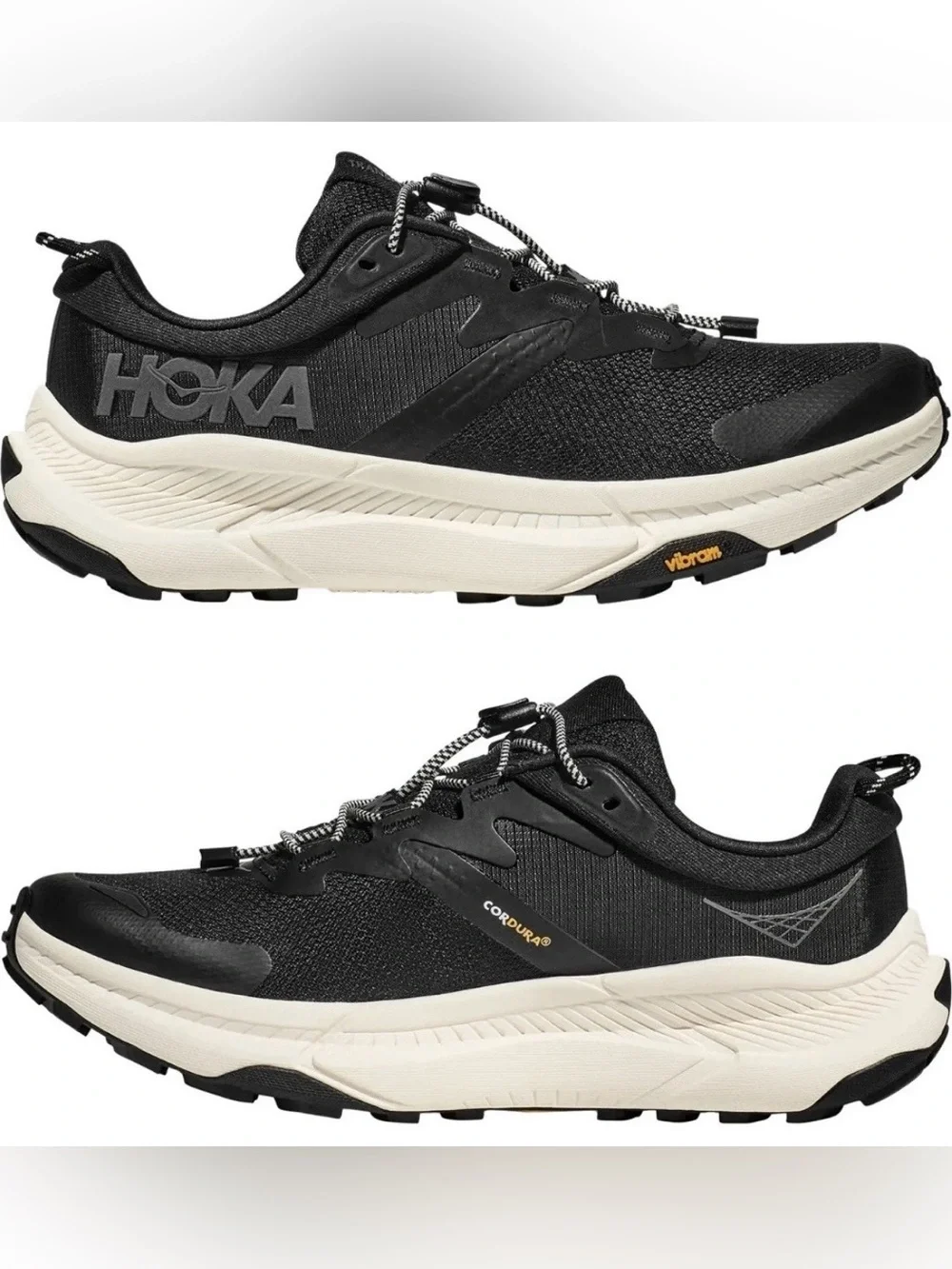 Hoka ONE ONE Transport Alabaster Black 1123154 BKLB Trail Running Shoes Sz 7.5